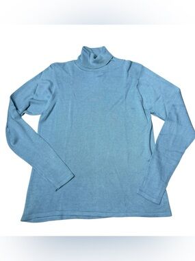 Vintage silk turtleneck shirt light blue from Bridgewater Classics